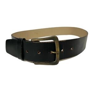 HICKOK Belt Makers Men's Belt Dark Brown Cowhide Leather Size 34 Brass Buckle